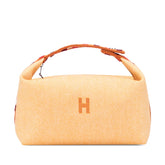 エルメス ブリッド ア ブラック オ カレ GM ハンドバッグ ポーチ フォーブ オレンジ コットン レディース HERMES 【中古】