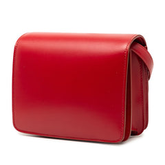 セリーヌ クラシックボックス スモール ショルダーバッグ レッド レザー レディース CELINE 【中古】