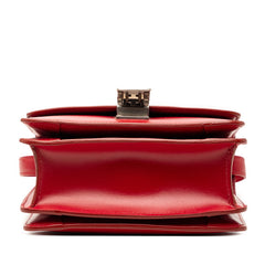 セリーヌ クラシックボックス スモール ショルダーバッグ レッド レザー レディース CELINE 【中古】