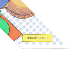 エルメス ツイリー CAVALIER EN FORMES スカーフ ホワイト マルチカラー シルク レディース HERMES 【中古】