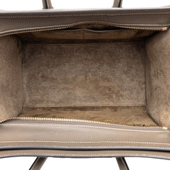 セリーヌ ラゲージ ミニショッパー ハンドバッグ カーキ グレー系 レザー レディース CELINE 中古