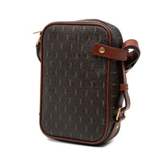 サンローラン YSL モノグラム ショルダーバッグ ブラウン PVC レザー レディース SAINT LAURENT 【中古】