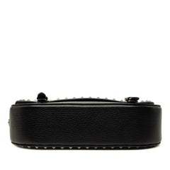 ヴァレンティノ ロックスタッズ 斜め掛け ショルダーバッグ ブラック レザー レディース VALENTINO 中古