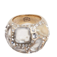 シャネル リング 指輪 ゴールド メッキ ラインストーン レディース CHANEL 【中古】