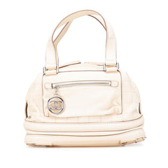 シャネル チョコバー ココマーク ハンドバッグ ベージュ レザー レディース CHANEL 【中古】