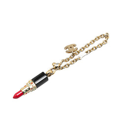 シャネル ルージュ 口紅 モチーフ チャーム キーリング ゴールド メッキ レディース CHANEL 【中古】