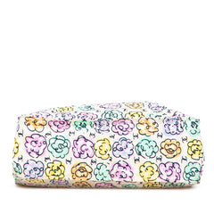 シャネル カメリア フラワー トートバッグ ハンドバッグ ベージュ マルチカラー ナイロン レディース CHANEL 【中古】