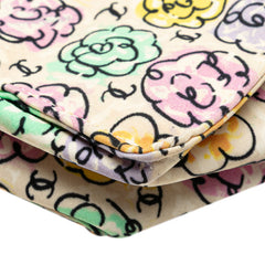 シャネル カメリア フラワー トートバッグ ハンドバッグ ベージュ マルチカラー ナイロン レディース CHANEL 【中古】