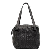ボッテガヴェネタ イントレチャート ハンドバッグ ブラック レザー レディース BOTTEGAVENETA 【中古】