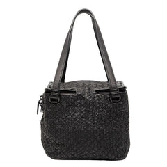 ボッテガヴェネタ イントレチャート ハンドバッグ ブラック レザー レディース BOTTEGAVENETA 【中古】