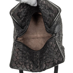 ボッテガヴェネタ イントレチャート ハンドバッグ ブラック レザー レディース BOTTEGAVENETA 【中古】