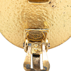 シャネル ココマーク ラウンド イヤリング ゴールド ブラック メッキ レディース CHANEL 【中古】