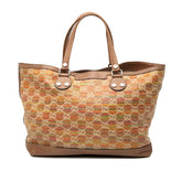 グッチ パグリアGG サンセット トートバッグ 232943 ブラウン マルチカラー レザー ストロー レディース GUCCI 中古