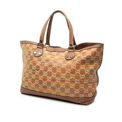 グッチ パグリアGG サンセット トートバッグ 232943 ブラウン マルチカラー レザー ストロー レディース GUCCI 中古