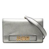 ディオール J'ADIOR 斜め掛け チェーン ショルダーバッグ シルバー ゴールド レザー メッキ レディース Dior 【中古】
