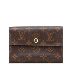 ルイ ヴィトン モノグラム ポルトフォイユ アレクサンドラ 三つ折り財布 M60047 ブラウン PVC レディース LOUIS VUITTON 中古