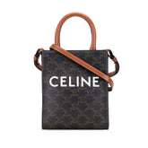 セリーヌ トリオンフ バーティカルカバ ミニ トートバッグ ショルダーバッグ 2WAY ブラック ブラウン PVC レザー レディース CELINE 【中古】