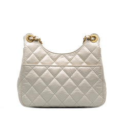シャネル マトラッセ ココマーク 斜め掛け チェーン ショルダーバッグ ホワイト レザー レディース CHANEL 中古