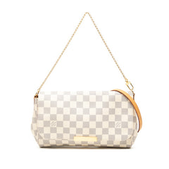 ルイ ヴィトン ダミエ アズール フェイボリットPM ハンドバッグ ショルダーバッグ 2WAY N41277 ホワイト PVC レザー レディース LOUIS VUITTON 【中古】