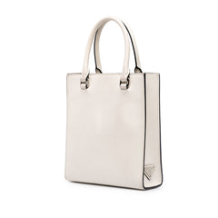 プラダ トライアングルロゴ ハンドバッグ ショルダーバッグ 2WAY 1BA333 ホワイト レザー レディース PRADA 中古