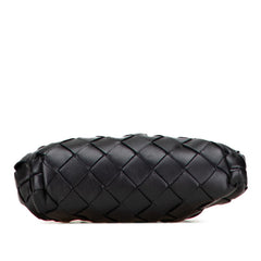 ボッテガヴェネタ イントレチャート ミニ ザ ポーチ 斜め掛け ショルダーバッグ ブラック レザー レディース BOTTEGAVENETA 【中古】