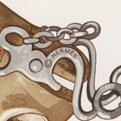 エルメス カレ90 BOTTES STORY スカーフ ホワイト パープル マルチカラー シルク レディース HERMES 【中古】