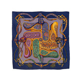 エルメス カレ45 FESTIVAL DES AMAZONES アマゾンの祭典 スカーフ ネイビー マルチカラー シルク レディース HERMES 【中古】