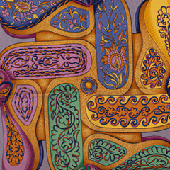 エルメス カレ45 FESTIVAL DES AMAZONES アマゾンの祭典 スカーフ ネイビー マルチカラー シルク レディース HERMES 【中古】