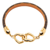 ルイ ヴィトン モノグラム セイ イエス ブレスレット サイズ17 M6758 ブラウン ゴールド PVC メッキ レディース LOUIS VUITTON 【中古】