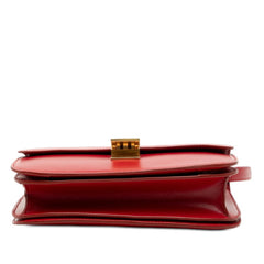 セリーヌ クラシックボックス ミディアム 斜め掛け ショルダーバッグ レッド レザー レディース CELINE 【中古】