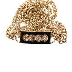 シャネル ココマーク チェーンベルト ゴールド ピンク メッキ ラインストーン レディース CHANEL 【中古】