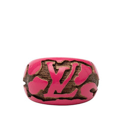 ルイ ヴィトン バーグ レオ モノグラム リング 指輪 #S ピンク ウッド レディース LOUIS VUITTON 【中古】