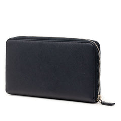 プラダ ロゴ 長財布 ラウンドファスナー ネイビー サフィアーノレザー メンズ PRADA 【中古】