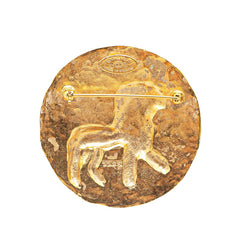 シャネル ヴィンテージ ココマーク ラウンド ライオン モチーフ ブローチ ゴールド メッキ レディース CHANEL 【中古】