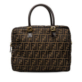 フェンディ ズッカ ハンドバッグ ビジネスバッグ ブラウン キャンバス レザー メンズ FENDI 中古