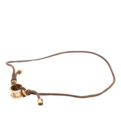 グッチ アイコン ブレスレット ゴールド ブラウン K18PG ピンクゴールド ファブリック レディース GUCCI 【中古】