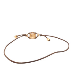 グッチ アイコン ブレスレット ゴールド ブラウン K18PG ピンクゴールド ファブリック レディース GUCCI 【中古】