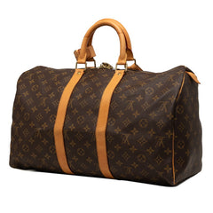 ルイ ヴィトン モノグラム キーポル45 ボストンバッグ トラベルバッグ M41428 ブラウン PVC レザー レディース LOUIS VUITTON 【中古】