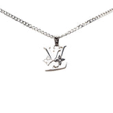 ルイ ヴィトン ペンダント モノグラム ロウ チェーン ネックレス MO2254 シルバー メタル レディース LOUIS VUITTON 【中古】