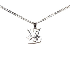 ルイ ヴィトン ペンダント モノグラム ロウ チェーン ネックレス MO2254 シルバー メタル レディース LOUIS VUITTON 【中古】