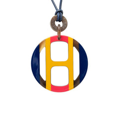 エルメス Hエキップ ネックレス マルチカラー バッファローホーン レディース HERMES 中古