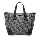 ディオール トロッター トートバッグ ハンドバッグ ネイビー キャンバス レザー レディース Dior 【中古】