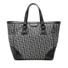 ディオール トロッター トートバッグ ハンドバッグ ネイビー キャンバス レザー レディース Dior 【中古】