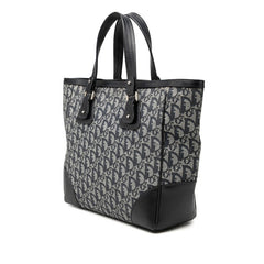 ディオール トロッター トートバッグ ハンドバッグ ネイビー キャンバス レザー レディース Dior 【中古】
