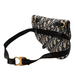 ディオール オブリーク サドル ショルダーバッグ ベージュ ネイビー ブラック キャンバス レザー レディース Dior 【中古】
