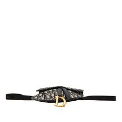 ディオール オブリーク サドル ショルダーバッグ ベージュ ネイビー ブラック キャンバス レザー レディース Dior 【中古】