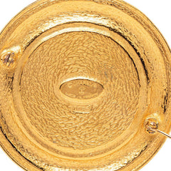 シャネル 31 RUE CAMBON ロゴ ラウンド ブローチ ゴールド メッキ GP レディース CHANEL 【中古】