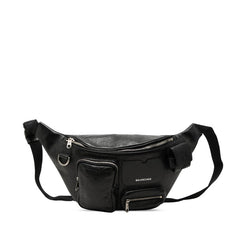 バレンシアガ スーパービジー ボディバッグ ウエストバッグ 703143 ブラック レザー レディース BALENCIAGA 【中古】