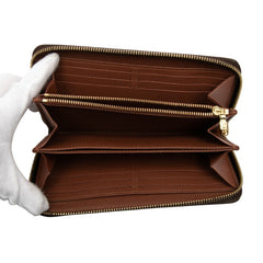 ルイ ヴィトン モノグラム ジッピーウォレット ラウンドファスナー 長財布 M42616 ブラウン PVC レザー レディース LOUIS VUITTON 【中古】
