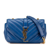 サンローラン YSL モノグラム ベイビーチャイ チェーン ショルダーバッグ 399289 ブルー レザー レディース SAINT LAURENT 【中古】